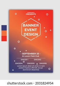 Diseño de eventos de banner con paleta de color rojo oscuro. Adecuado para banner, evento de afiches, portada de libros, plantilla, fondo de pantalla, diseño web, etc.