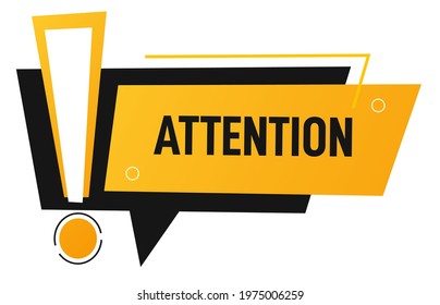 Banner with exclamation mark, attention and caution. Isolated notification or reminder of watching out. Danger or persecution, alarm or announcement, importance and emphasis. Vector in flat style