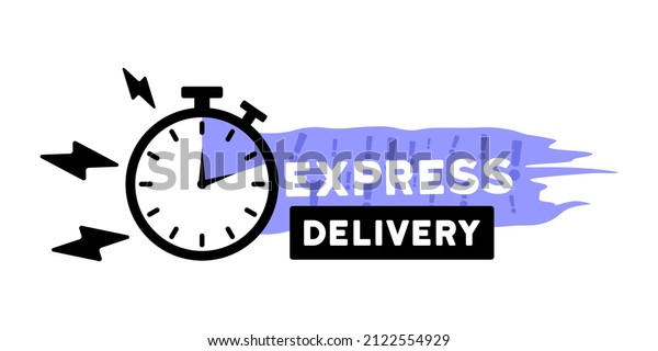 Banner with express delivery\
text. Speech bubble banner. Vector EPS 10. Isolated on white\
background