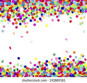 Banner festive multicolored confetti falling