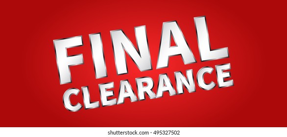 Banner Final Clearance horizontal vector illustration on red background. Final Clearance creative concept for websites, retail stores, advertising.