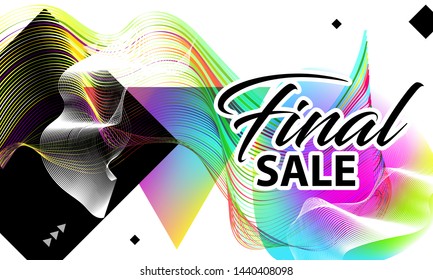 Banner Final Sale background summer black friday vector futuristic light minimal geometric