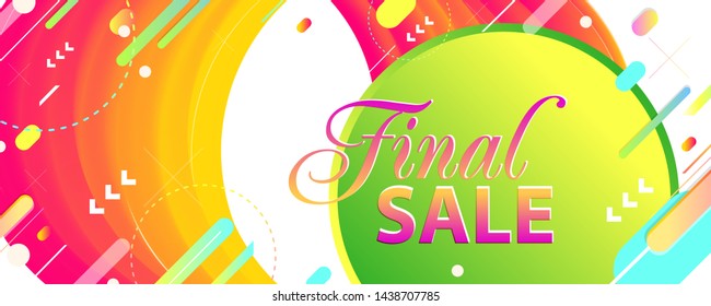 Banner Final Sale summer backgrounds colorful 3d holiday vector Illustration party