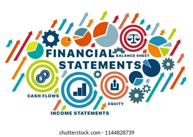 Banner financial statements concept vector illustration