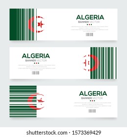Banner Flag of Algeria ,Vector illustration