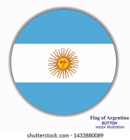 Banner with flag of Argentina. Colorful button with flag for web design. Bright banner with white background.