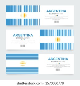 Banner Flag of Argentina ,Vector illustration