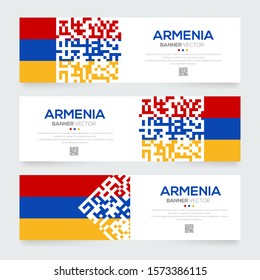 Banner Flag of Armenia ,Vector illustration
