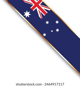 banner with flag of Australia, corner banner with gold frame