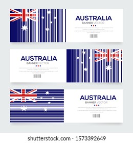 Banner Flag of Australia ,Vector illustration
