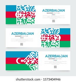 Banner Flag of Azerbaijan ,Vector illustration