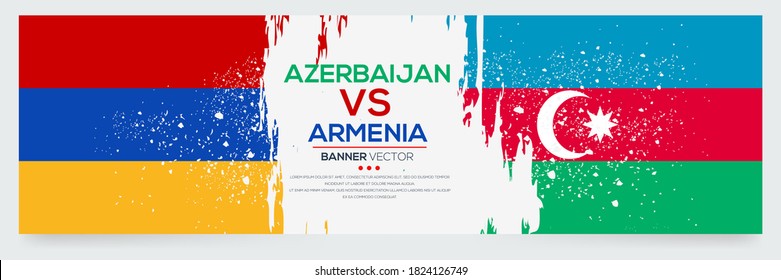 Banner Flag of Azerbaijan VS  Armenia ,Vector illustration
