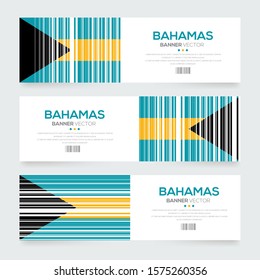 Banner Flag of Bahamas ,Vector illustration
