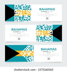 Banner Flag of Bahamas ,Vector illustration