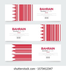 Banner Flag of Bahrain ,Vector illustration