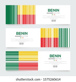 Banner Flag of Benin ,Vector illustration