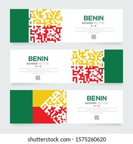 Banner Flag of Benin ,Vector illustration