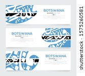 Banner Flag of Botswana ,Contain Random Arabic calligraphy Letters Without specific meaning in English ,Vector illustration