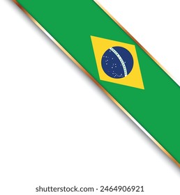 Anuncio con bandera de Brasil, Anuncio de esquina con marco dorado