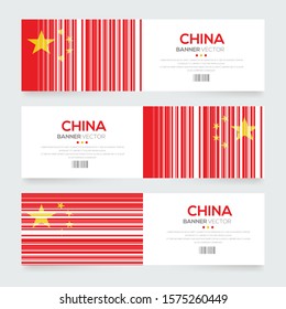 Banner Flag of China ,Vector illustration