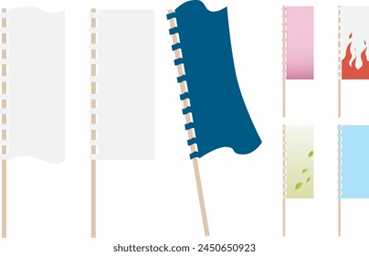 Banner flag frame illustration set