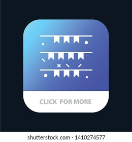 Banner, Flag, Garland, Ireland, Irish Mobile App Button. Android and IOS Glyph Version