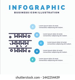 Banner, Flag, Garland, Ireland, Irish Line icon with 5 steps presentation infographics Background