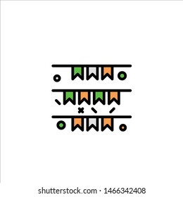 Banner, Flag, Garland, Ireland, Irish Business Logo Template. Flat Color. Vector Icon Template background
