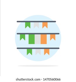 Banner, Flag, Garland, Ireland, Irish Abstract Circle Background Flat color Icon. Vector Icon Template background