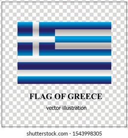 Banner with flag of Greece. Colorful illustration with flag for design. Vector illustration with transparent background.