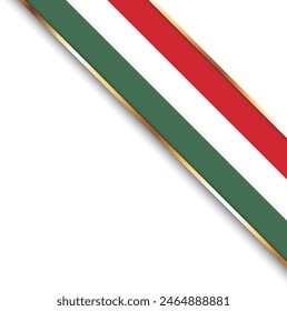 banner with flag of Hungary, corner banner with gold frame