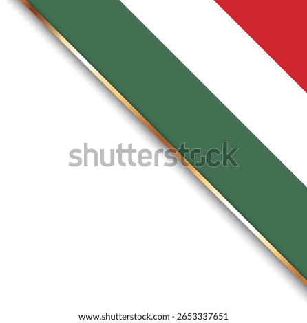 banner with flag of Hungary, corner banner with gold frame