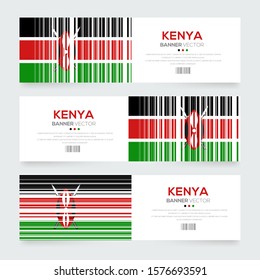 Banner Flag of Kenya ,Vector illustration
