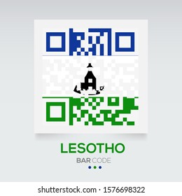 Banner Flag of Lesotho ,Vector illustration