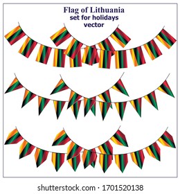 Banner with flag of Lithuania. Colorful illustration with flag for web design. Flag with folds.