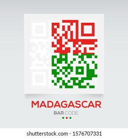 Banner Flag of Madagascar ,Vector illustration