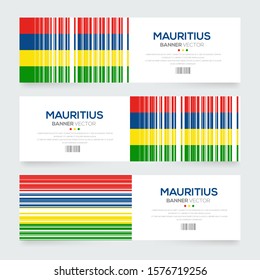Banner Flag of Mauritius ,Vector illustration