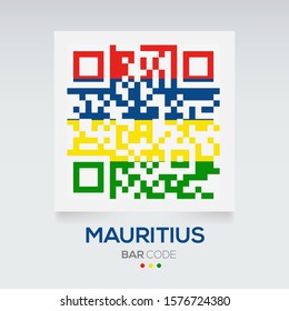 Banner Flag of Mauritius ,Vector illustration