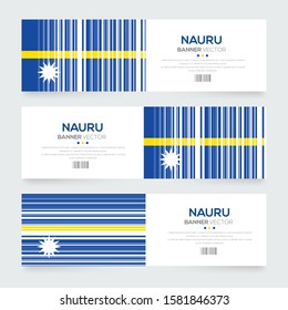 Banner Flag of Nauru. Vector illustration.