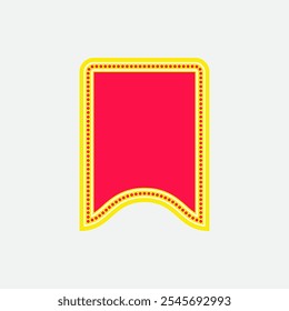 Banner Flag Neon Style Three. Sale Tag Element. Label Icon. High Quality Vector Icon. Editable Vector