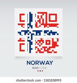 Banner Flag of Norway. Vector illustration.