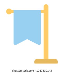 
A banner flag on the pole 
