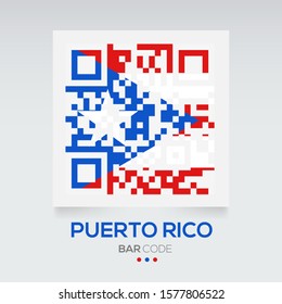 Banner Flag of Puerto Rico ,Contain Random Arabic calligraphy Letters Without specific meaning in English ,Vector illustration