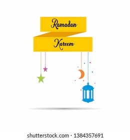 banner flag ramadan kareem vector design 