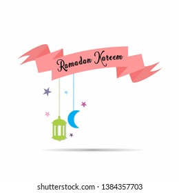 banner flag ramadan kareem vector design 