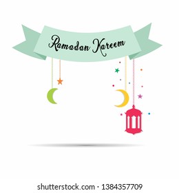 banner flag ramadan kareem vector design 