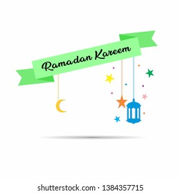 banner flag ramadan kareem vector design 