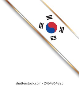 Anuncio con bandera de Corea del Sur, Anuncio de esquina con marco dorado