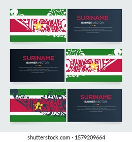 Banner Flag of Suriname ,Contain Random Arabic calligraphy Letters Without specific meaning in English ,Vector illustration