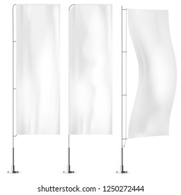 Banner flag templates. Banner flag mockups set. Vector mock-up. Realistic vector illustration.